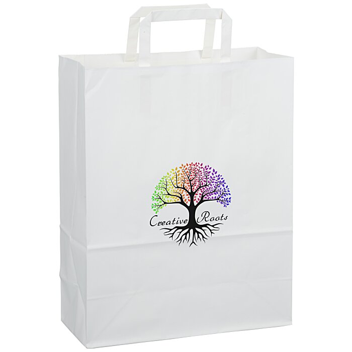 Custom Flat Handle Full Colour Paper Bag - 13 inches x 10 inches