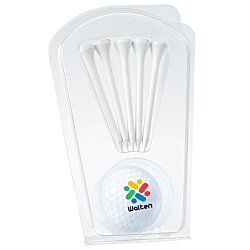 Custom Golf Ball and Tee Clam Pack