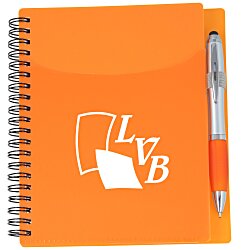 Custom Sorbet Pocket Notebook with Curvy Stylus Pen