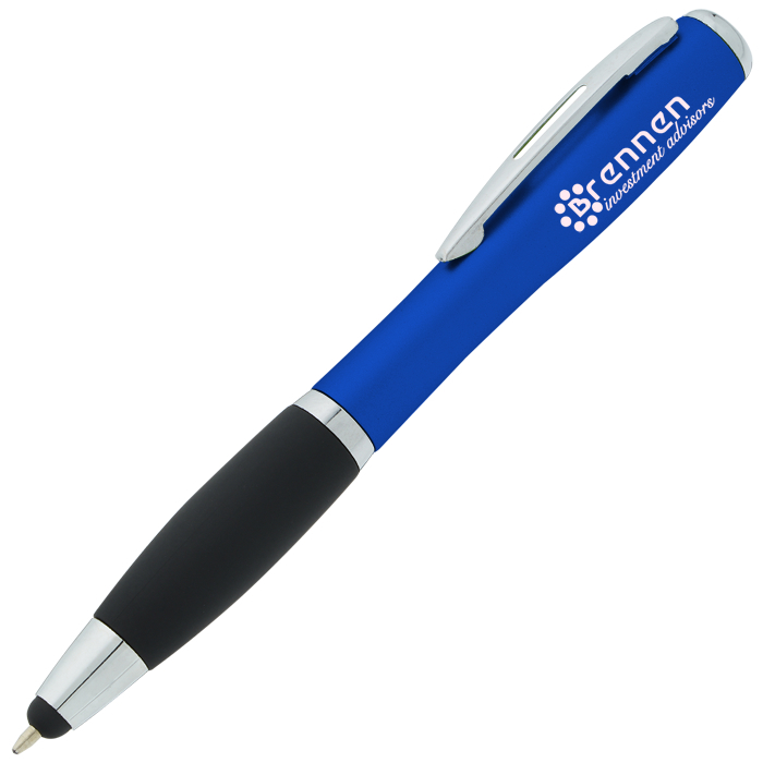 Custom Curvy Stylus Pen with Flashlight