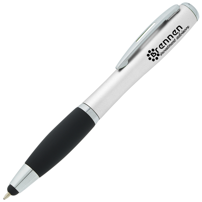 Custom Curvy Stylus Pen with Flashlight