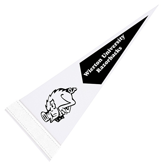 Custom Pennant 5 inches x 12 inches - White