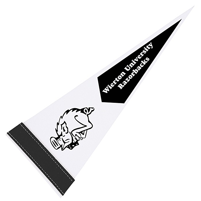 Custom Pennant 5 inches x 12 inches - White