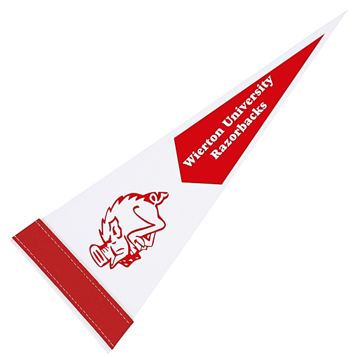 Custom Pennant 5 inches x 12 inches - White