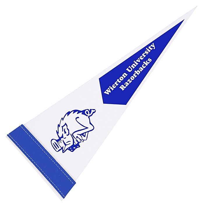 Custom Pennant 5 inches x 12 inches - White
