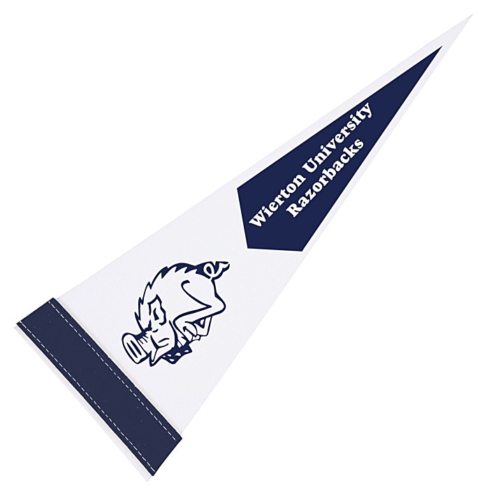 Custom Pennant 5 inches x 12 inches - White