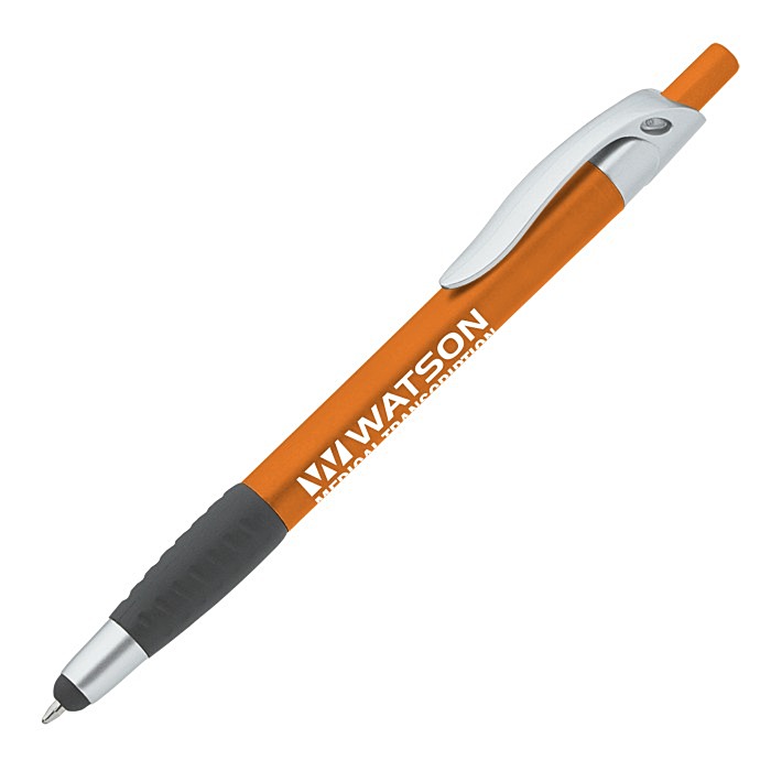 Custom Simplistic Stylus Grip Pen - Metallic - Silver