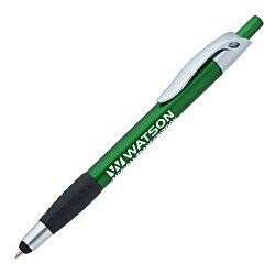 Custom Simplistic Stylus Grip Pen - Metallic - Silver