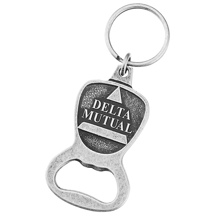 Custom Econo Bottle Opener Keychain - Shield