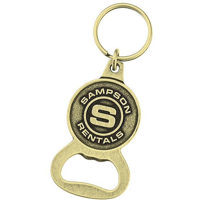 Custom Econo Bottle Opener Keychain - Circle