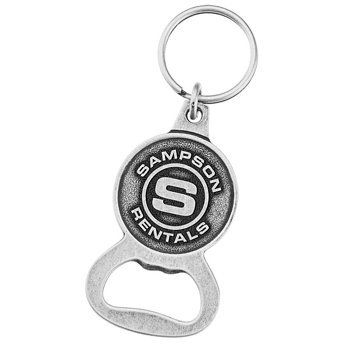 Custom Econo Bottle Opener Keychain - Circle