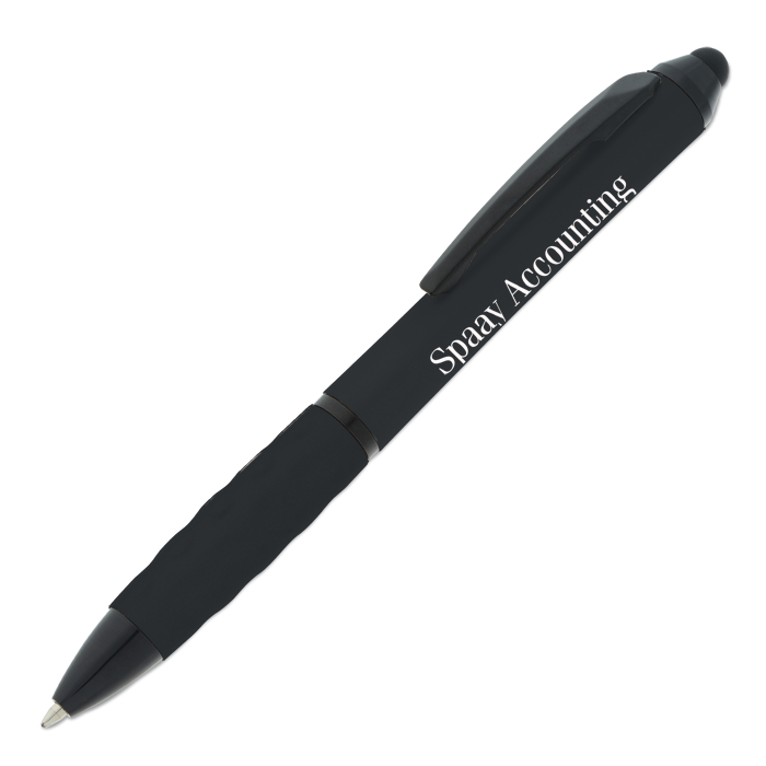 Custom Tev Stylus Twist Pen - Metallic - Black