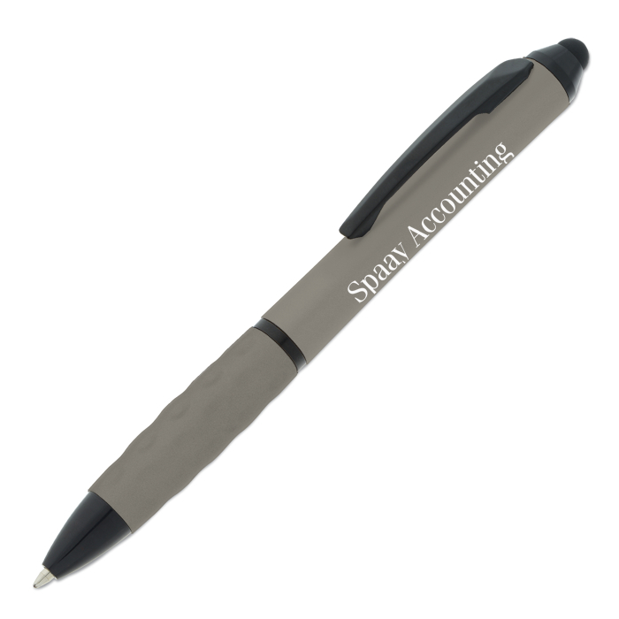 Custom Tev Stylus Twist Pen - Metallic - Black