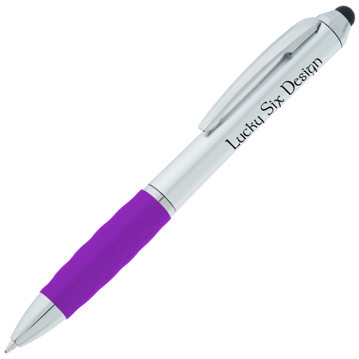 Custom Tev Stylus Twist Pen - Silver