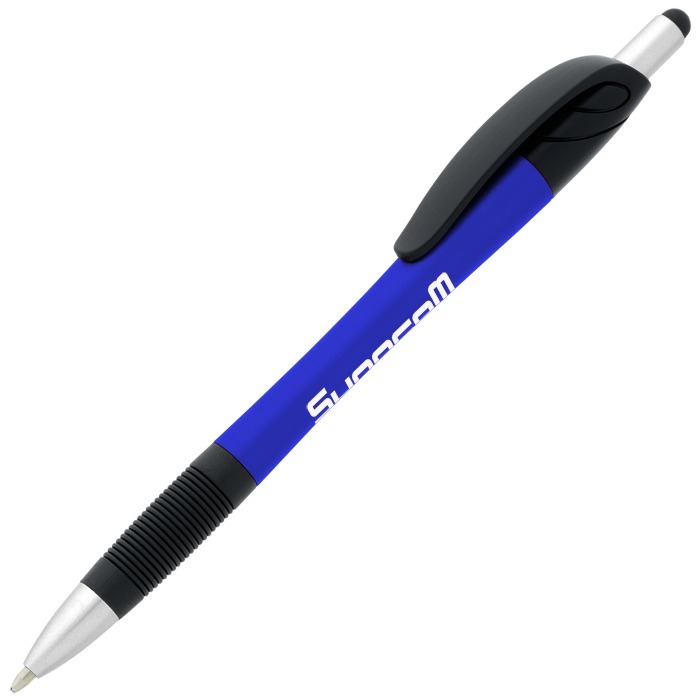 Custom React Stylus Grip Pen - Metallic