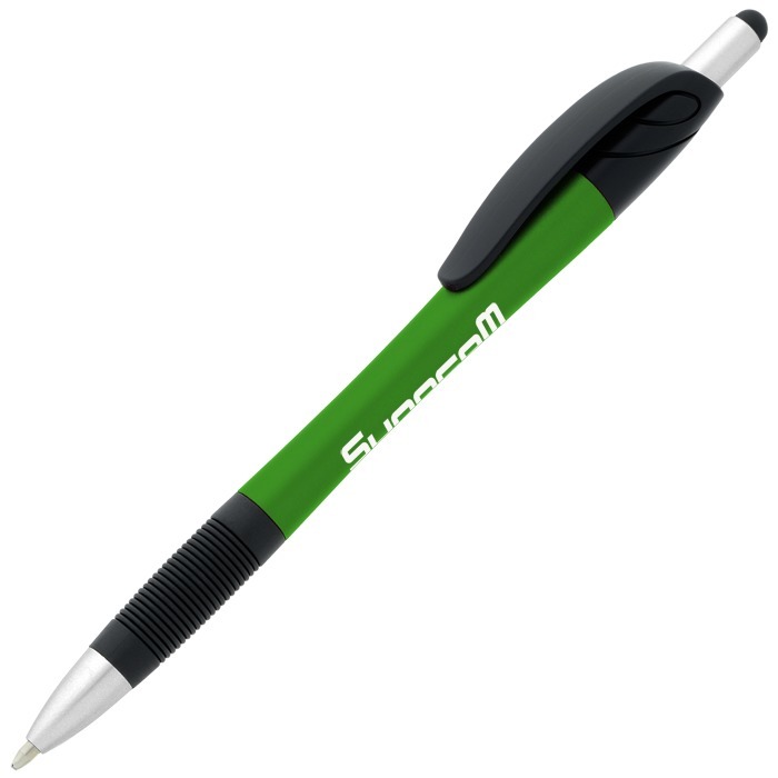 Custom React Stylus Grip Pen - Metallic