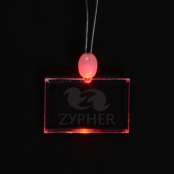 Custom Light-Up Pendant Necklace - Rectangle