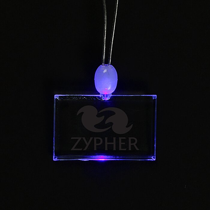 Custom Light-Up Pendant Necklace - Rectangle