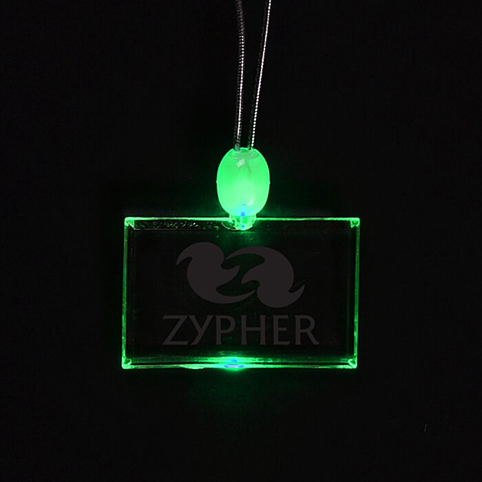 Custom Light-Up Pendant Necklace - Rectangle