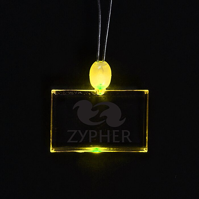 Custom Light-Up Pendant Necklace - Rectangle