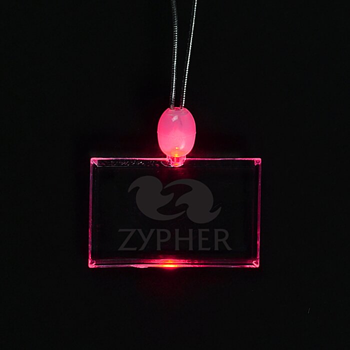 Custom Light-Up Pendant Necklace - Rectangle