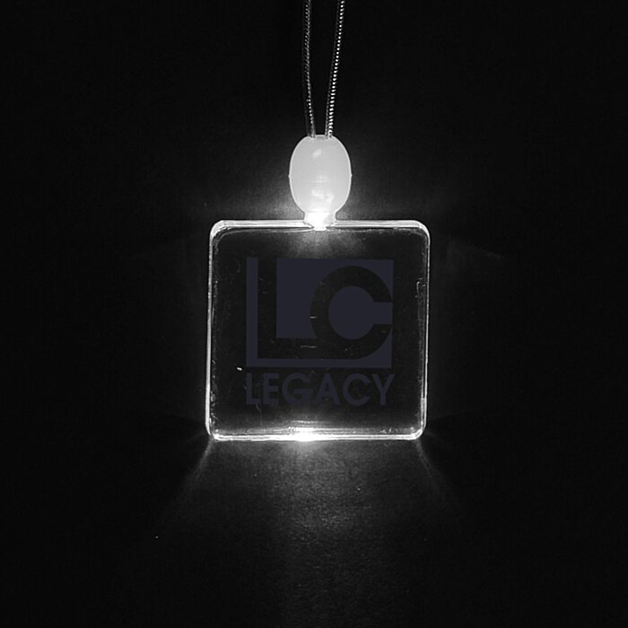 Custom Light-Up Pendant Necklace - Square