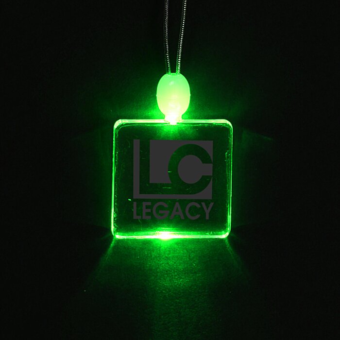 Custom Light-Up Pendant Necklace - Square