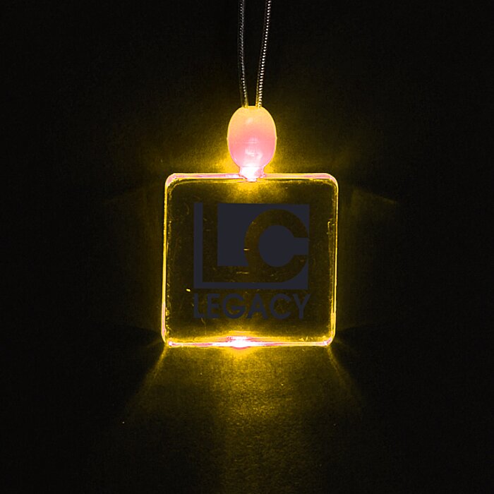 Custom Light-Up Pendant Necklace - Square
