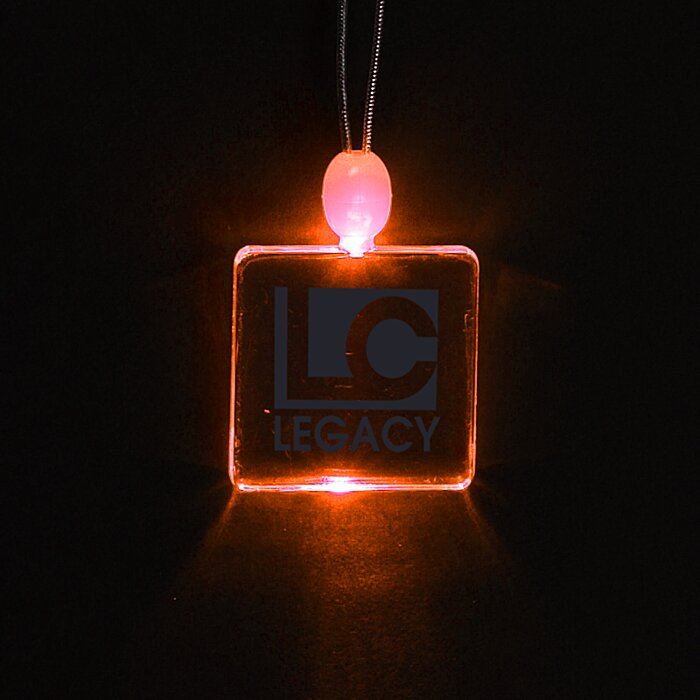 Custom Light-Up Pendant Necklace - Square