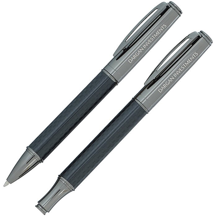 Custom Sutton Twist Metal Pen & Rollerball Pen Set