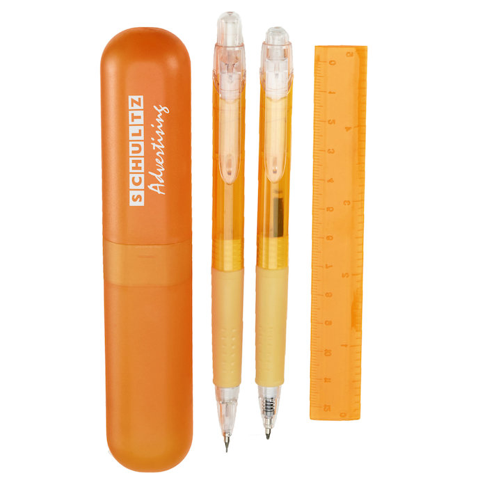 Custom Caribbean Mechanical Pen and Pencil Set with Ruler