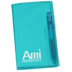 Custom Memo Book with Flat Pen - Translucent