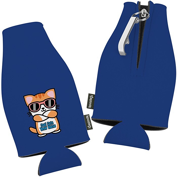 Custom Zip-up Bottle Koozie® Cooler with Opener