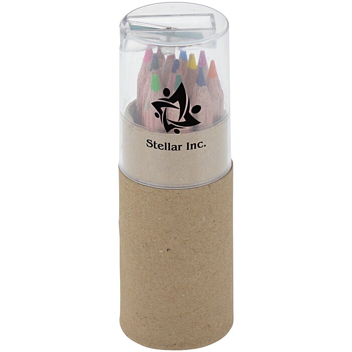 Custom Pencil Crayons & Sharpener Set