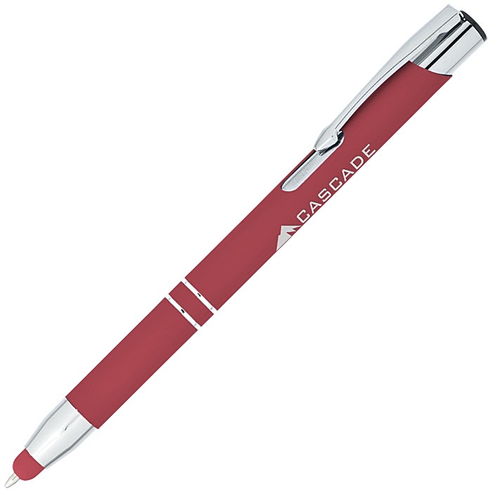 Custom Venetian Soft Touch Stylus Metal Pen - Laser