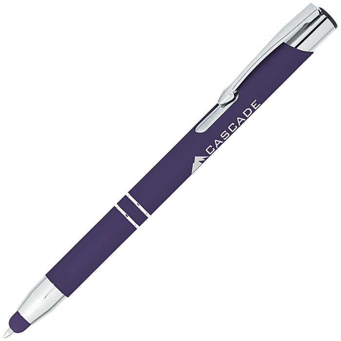Custom Venetian Soft Touch Stylus Metal Pen - Laser