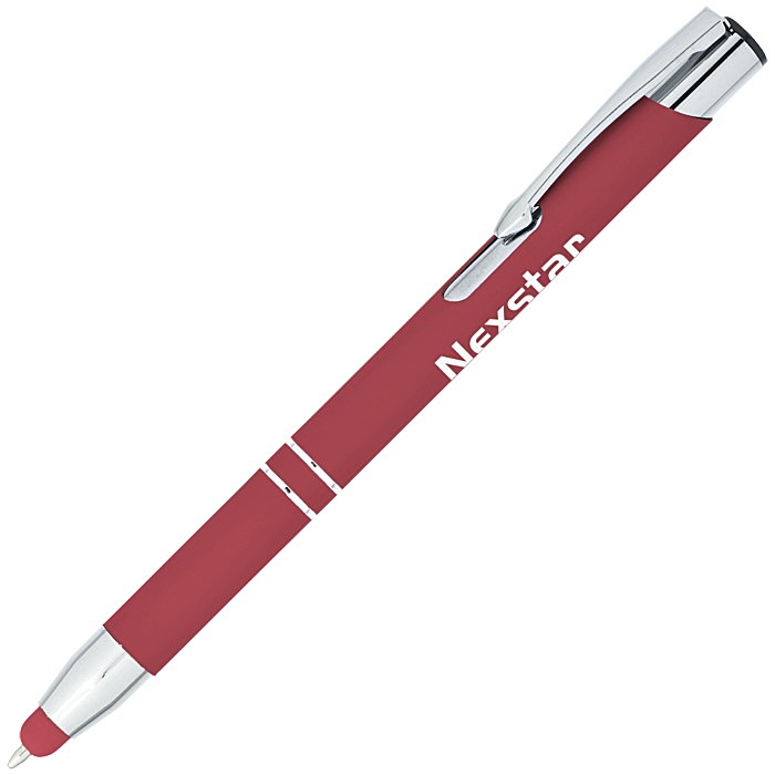 Custom Venetian Soft Touch Stylus Metal Pen - Screen