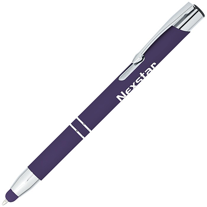 Custom Venetian Soft Touch Stylus Metal Pen - Screen