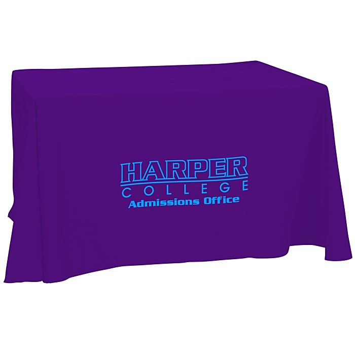 Custom Hemmed Open-Back Poly/Cotton Table Throw - 4'