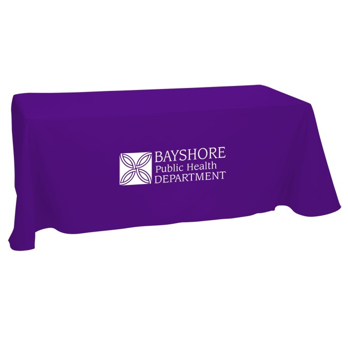 Custom Hemmed Open-Back Poly/Cotton Table Throw - 6'