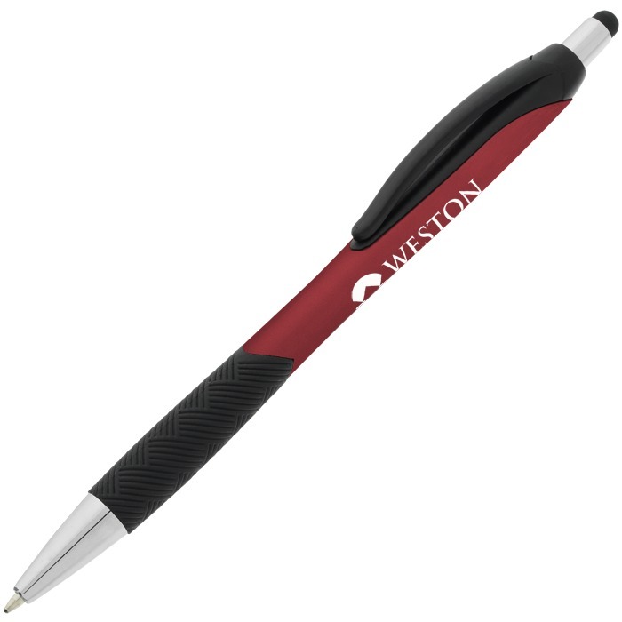 Custom Pattern Grip Stylus Pen - Metallic