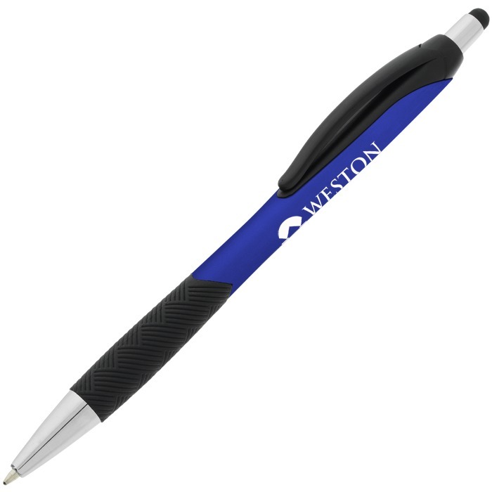 Custom Pattern Grip Stylus Pen - Metallic