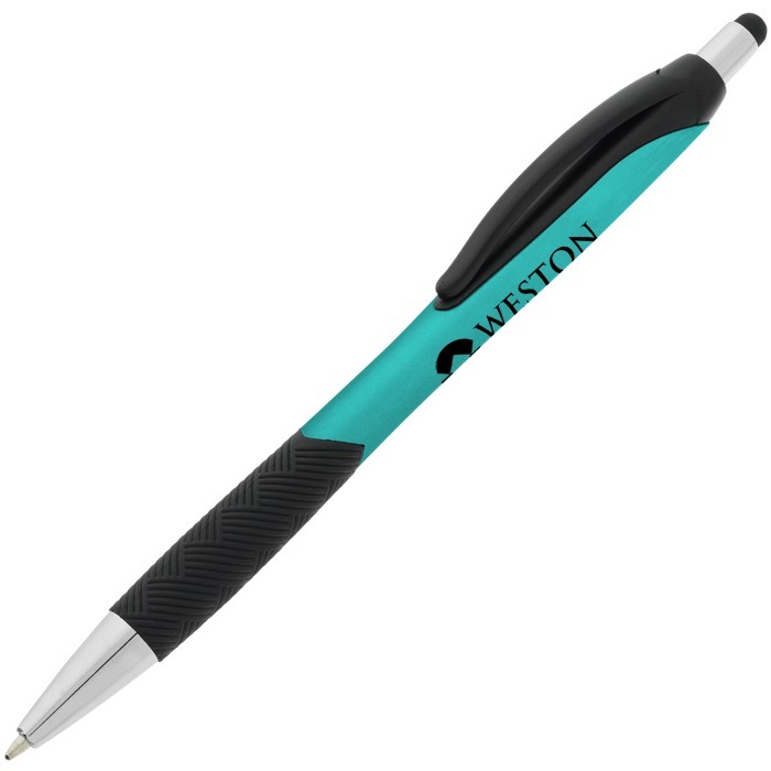 Custom Pattern Grip Stylus Pen - Metallic