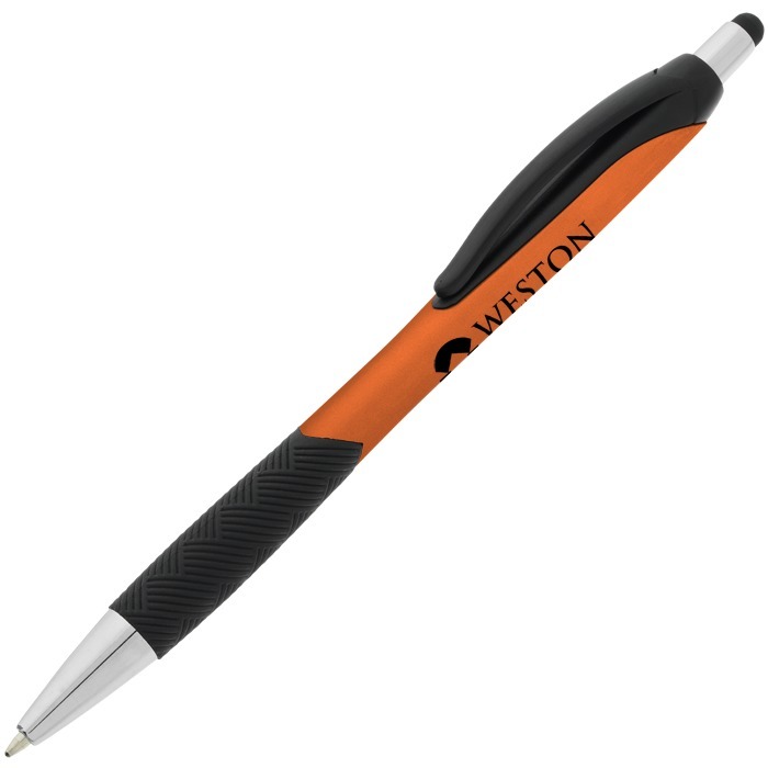 Custom Pattern Grip Stylus Pen - Metallic