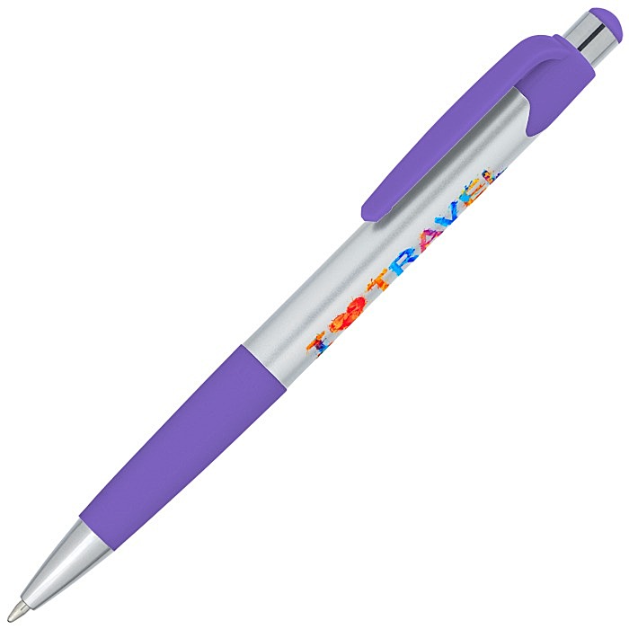 Custom Mardi Gras Pen - Silver - Full Colour