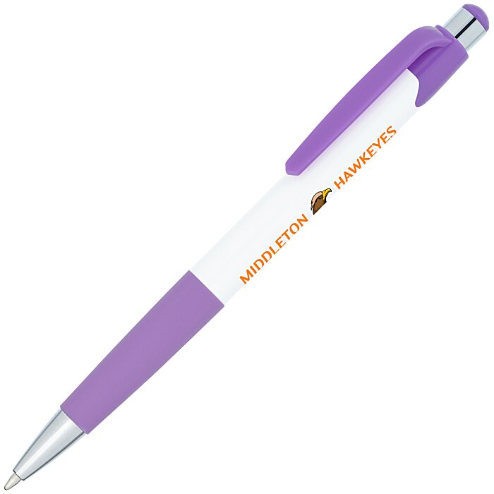 Custom Mardi Gras Pen - White - Full Colour
