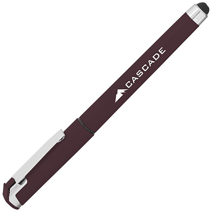 Custom Cali Soft Touch Stylus Gel Pen - Metallic