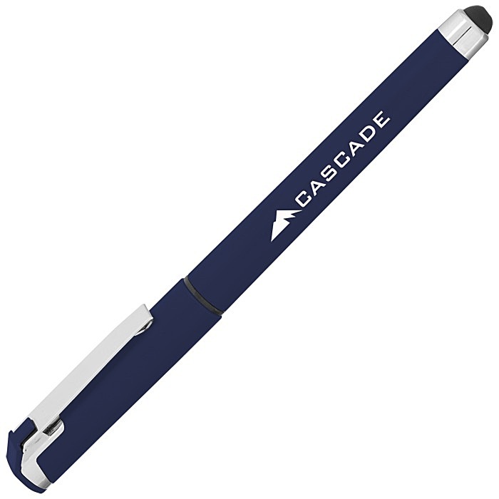 Custom Cali Soft Touch Stylus Gel Pen - Metallic