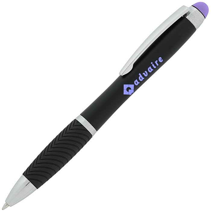 Custom Evantide Light-Up Logo Stylus Twist Pen - Black