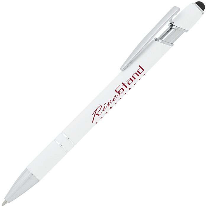 Custom Incline Soft Touch Stylus Metal Pen - Screen